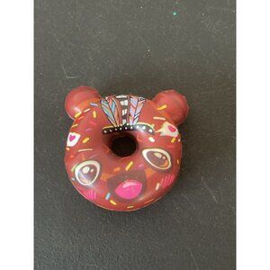 Mini Doll Donut Shaped Red Bear Decorative Squishy Toy Sprinkles